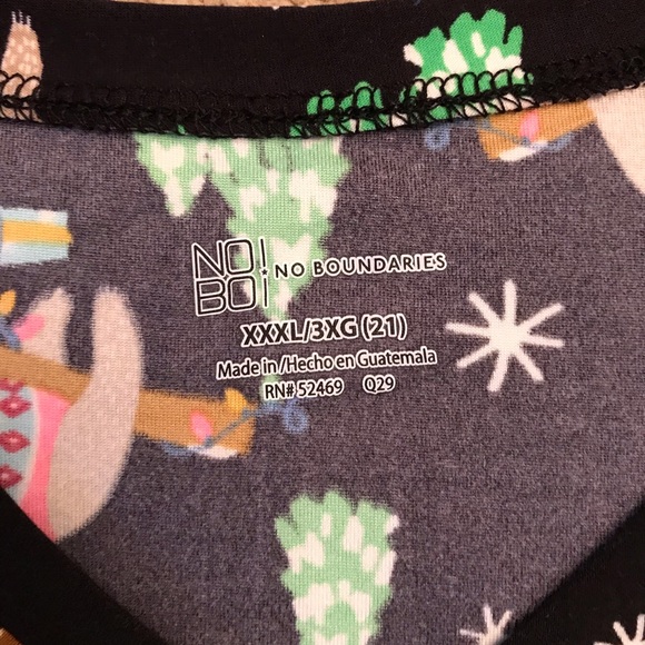 No Boundaries Christmas Sloth Long Sleeve Tee Womens Plus Size 3XL Super Stretch - Picture 4 of 7